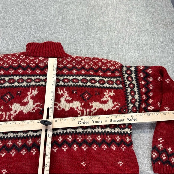 VTG Lauren Ralph Lauren Sweater Medium Phoebe Buffay Friends Wool Knit Reindeer - Picture 8 of 9